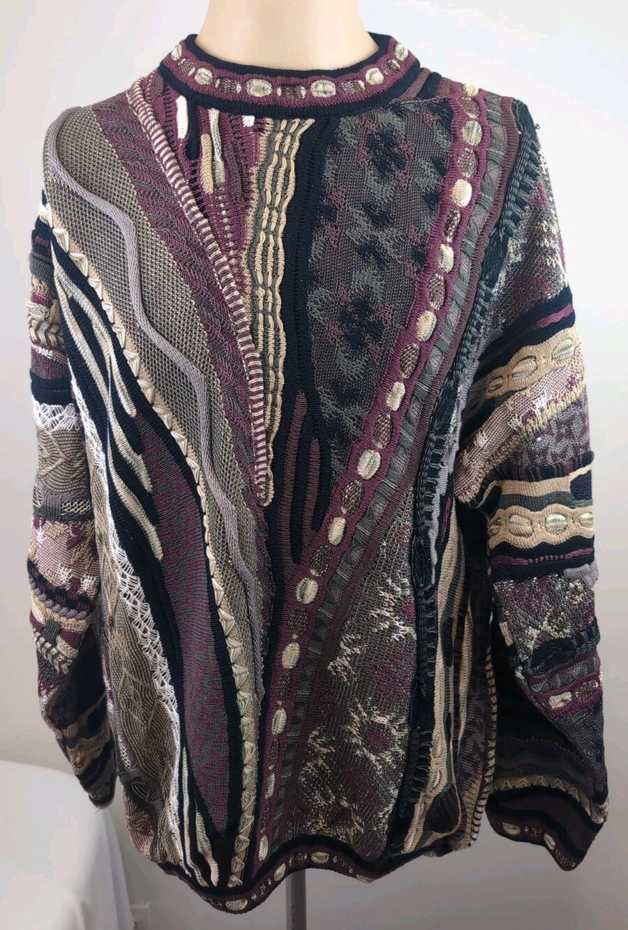 Tundra Vintage Coogi Style Mens Multicolor Crewneck Pullover Sweater Size Large
